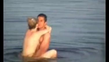 Couple captured having sex in lake